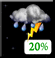 Tonight: A chance of showers and thunderstorms after 11pm. Mostly cloudy, with a low around 66. West southwest wind 5 to 12 mph. Chance of precipitation is 50%. New rainfall amounts between a tenth and quarter of an inch possible. Tonight: Chance Showers And Thunderstorms