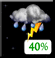 Chance T-Storms. Chance for Measurable Precipitation 40%