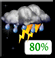 T-Storms. Chance for Measurable Precipitation 80% T-Storms. Chance for Measurable Precipitation 80%