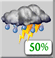 Chance T-Storms. Chance for Measurable Precipitation 50%